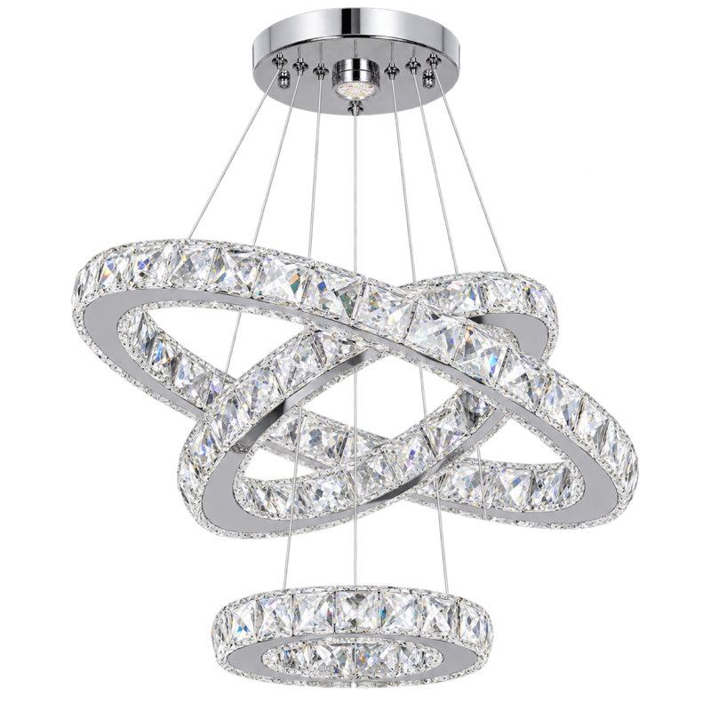 Lowellville 3 - Light Crystal LED Chandelier, Chrome