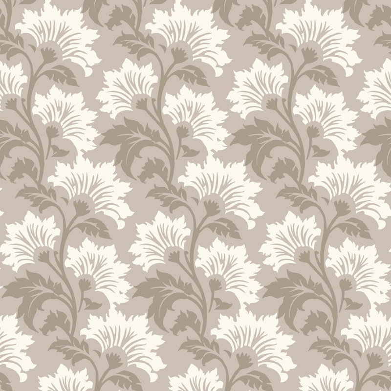 Wildflower - Botanical Wallpaper, Dusty Bloom, Premium Paper