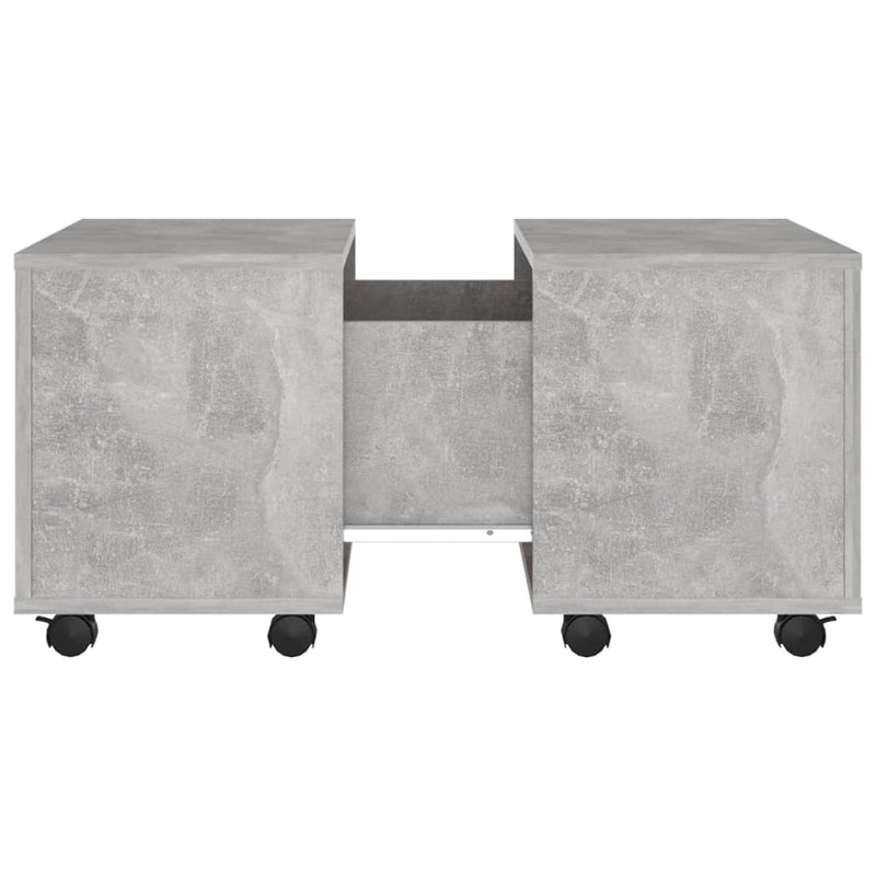 Godart Wheel Coffee Table with Storage, Concrete Grey