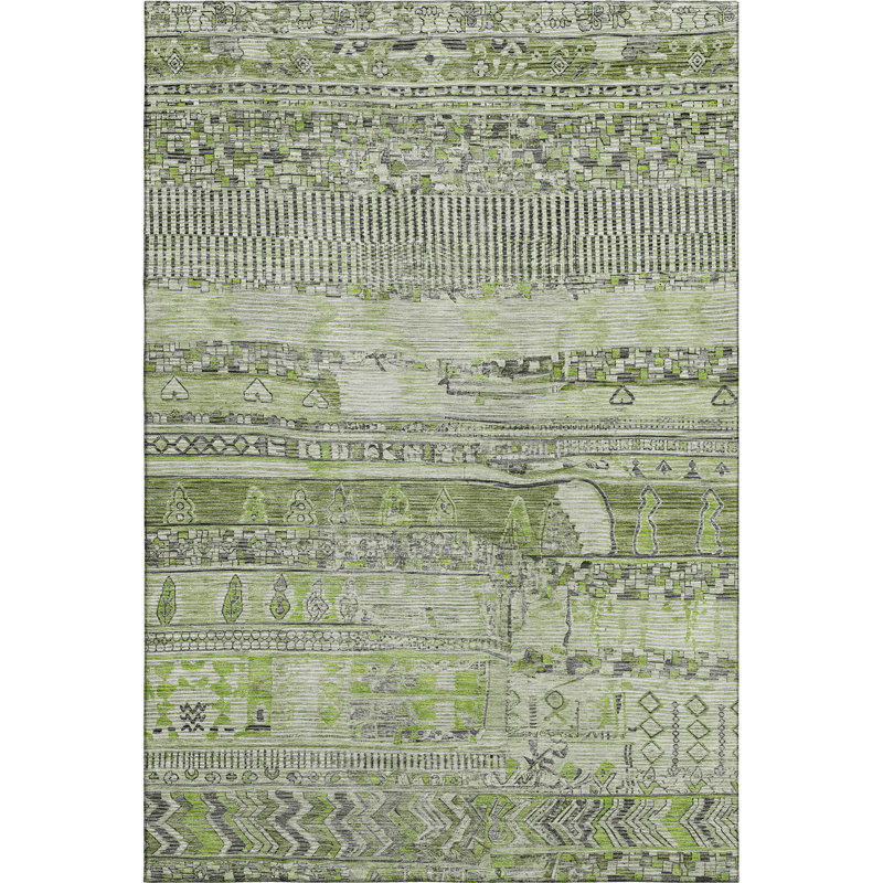 Premium Machine Washable Bitteridge AMF1835 Stripes Rug, Rectangle 9' x 12'