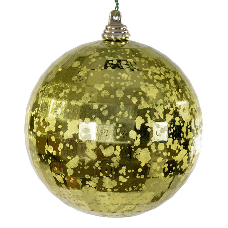 Vickerman 4" Mirror Mercury Ornament. It includes 6 pieces per bag., Lime