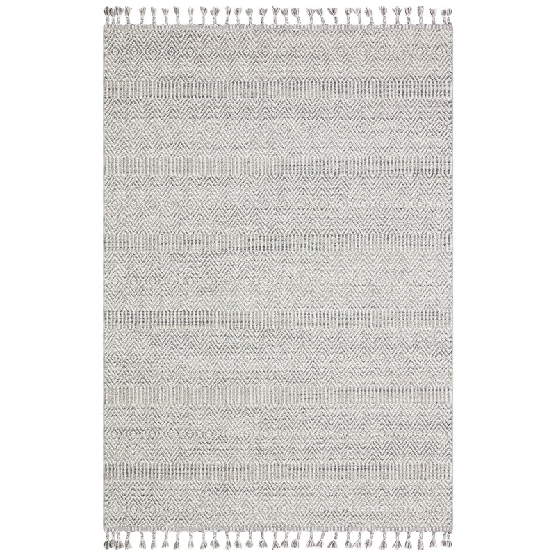 Stylish Grey Area Rug, 5.2 x 7.5 Feet | 45% Polypropylene / 55% Polyester, 2000 g/m², 0.4 in Pile Height | Machine Woven, Flat Weave | Easy Clean, Vacuum Friendly | Perfect for Living Room & Bedroom Décor