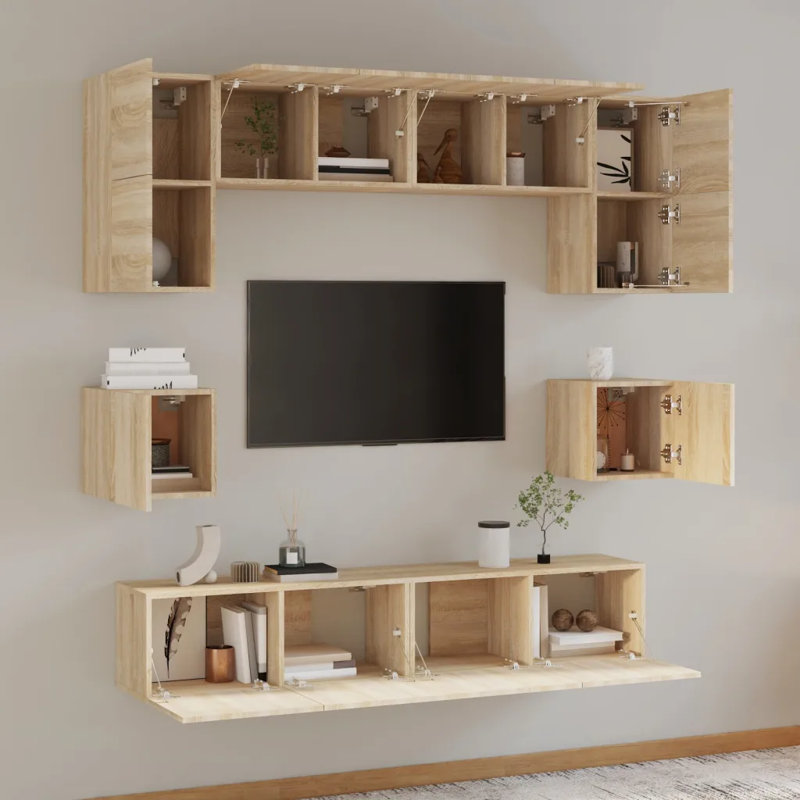 Mao TV Stand, 100cm W x 30cm D x 30cm H, Sonoma Oak