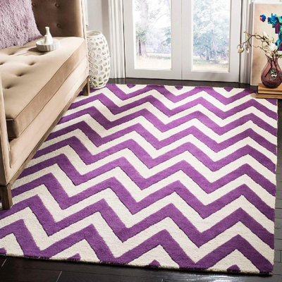 Sanyla Hand Tufted Wool Chevron Rug
