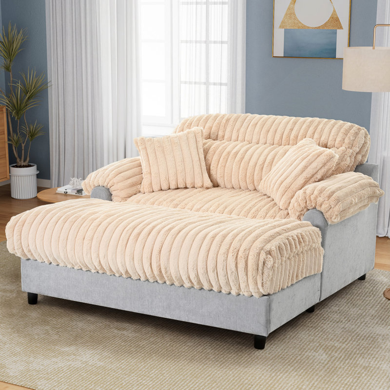 Chaise longue Canapé-lit 65,25 po Cloud, Champagne