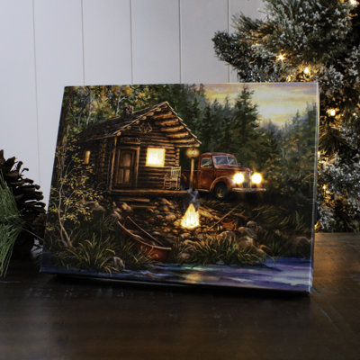 Cimino - Cabin Life 8 x 6 Mini Lighted Easel Back Canvas