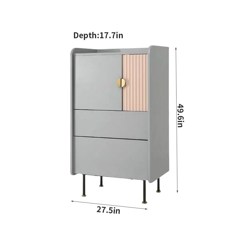 Buffet Geric, Gris / Orange