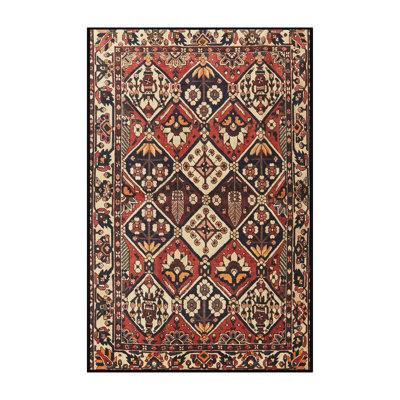 Tapis géométrique rouge / beige / brun