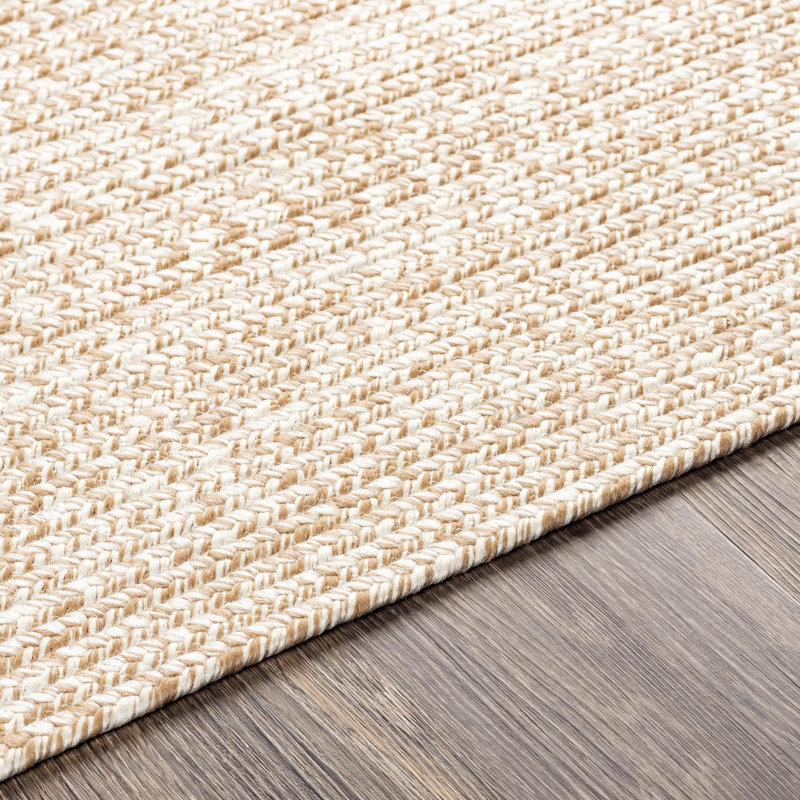 Tapis intérieur / extérieur beige Leroux, Oval 6 pi x 9 pi