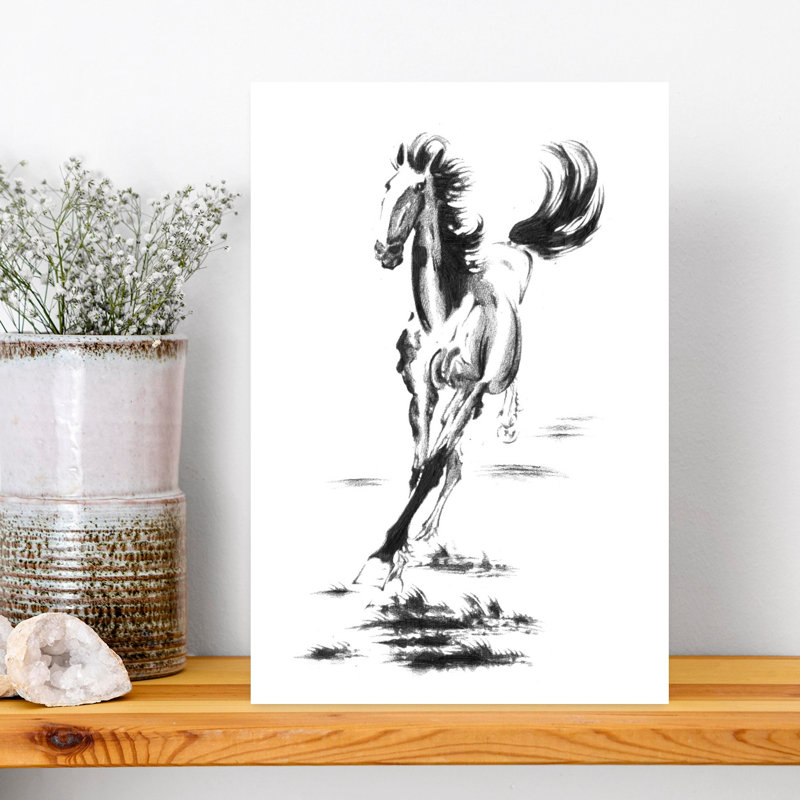 Impression d'art mural cheval au galop, H 18 po x l 12 po