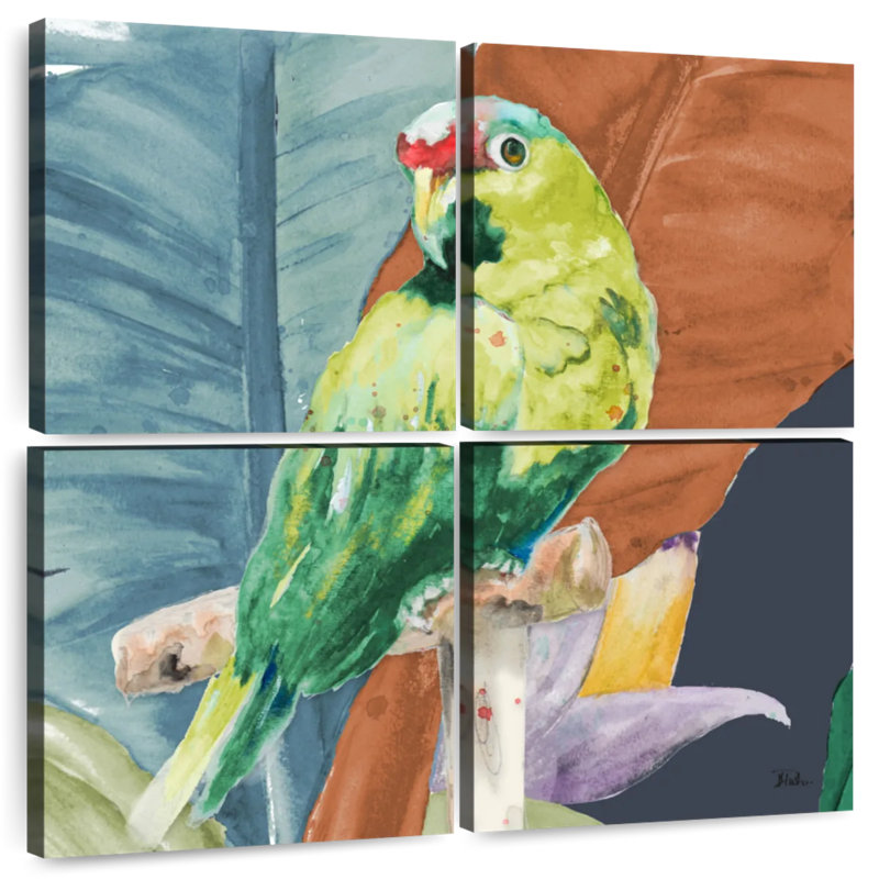 Un perroquet tropical, H 18 po x l 18 po