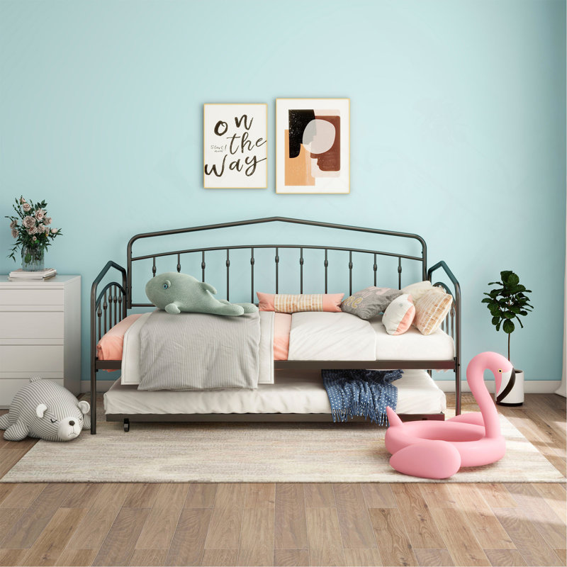 Twin Daybed With Twin Trundle, Black