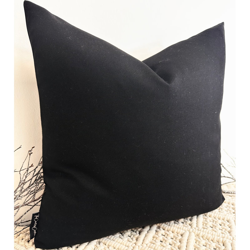Abstract Red Square Cushion Cover, Black