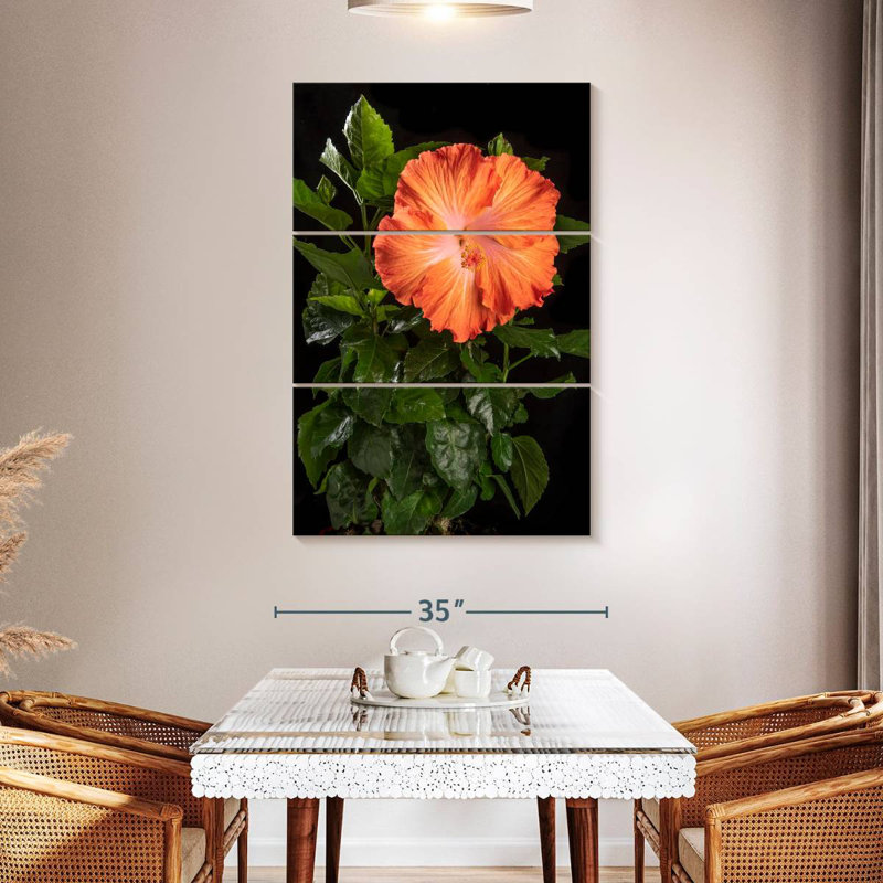 Harnek fleur orange d'hibiscus hawaïen