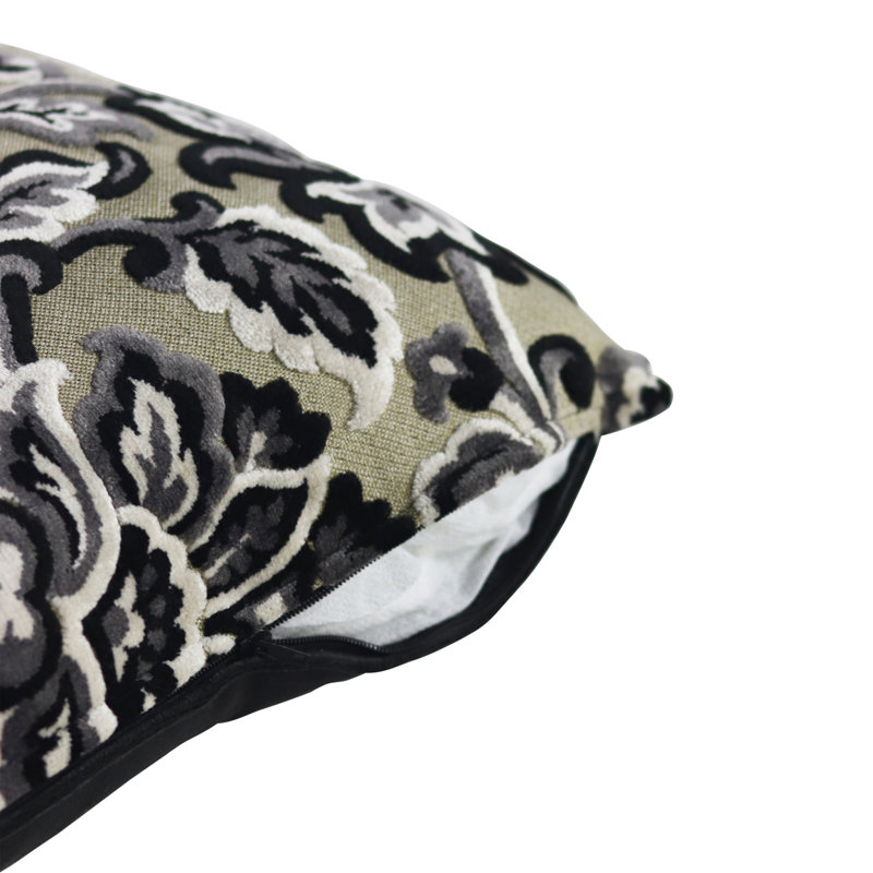 Class Floral Reversible Pillow Cover, Black