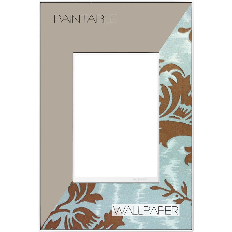 Plaque murale Adorne® 1-Gang + Rocker, Bordure blanche personnalisée