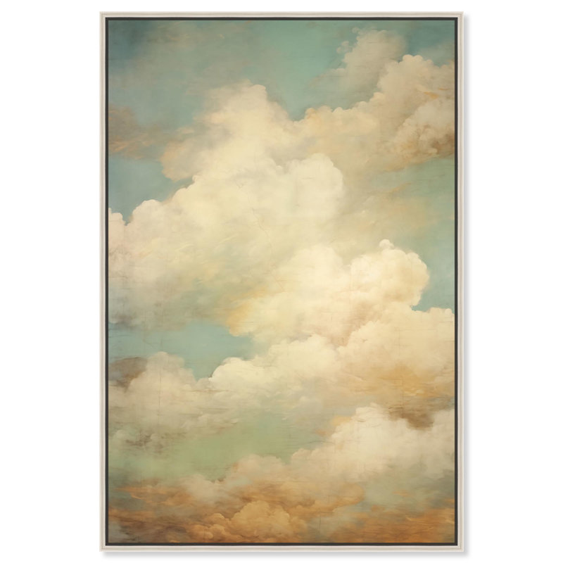 «Timeless Sky Canvas Elegant Farm House» par , Cadre argenté, H 55 po x l 37 po
