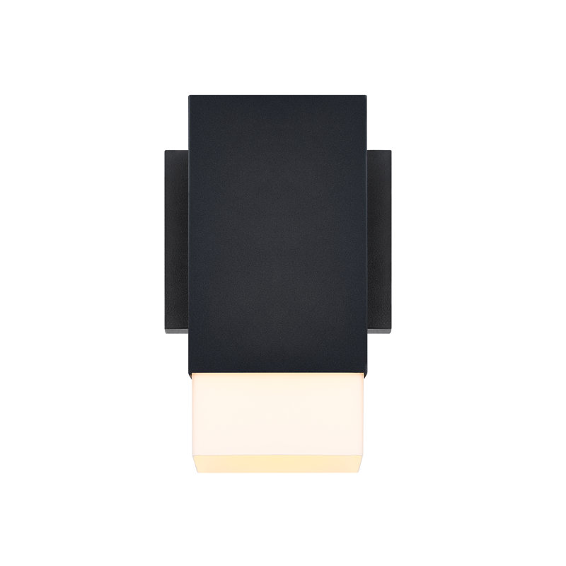 Applique murale d'extérieur câblée noire Khyara, H 10 po x l 7 po x P 8,25 po