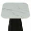 Table de bout en faux marbre avec bords arrondis doux et finition noire