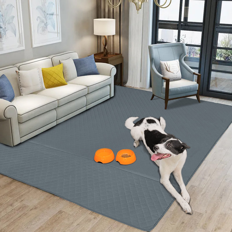Tapis / coussin pour animal de compagnie robuste et imperméable lavable, Gris, 72 po x 72 po