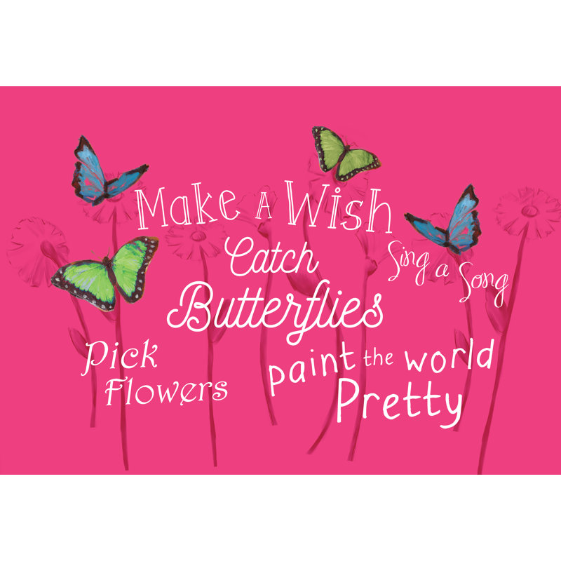 Catch Butterflies New - Wrapped Canvas Print, 30cm H x 46cm W x 3.8cm D