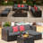 Lockney Modern 4-Person Outdoor Patio Set with Cushions, UV & Rust-Resistant Wicker Frame-506321546