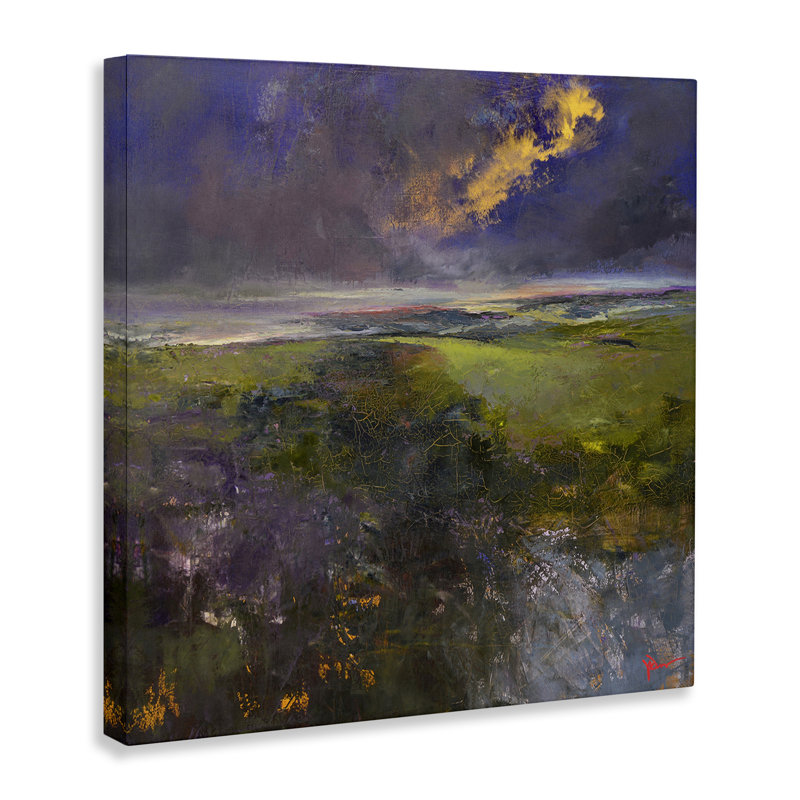«Gilded Landscape», art mural sur toile par Patrick Dennis, H 17 po x l 17 po