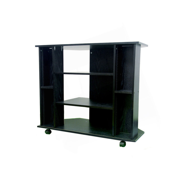 Meuble télé 35 po x 30 po, finition stable, conception multifonctionnelle, Noir