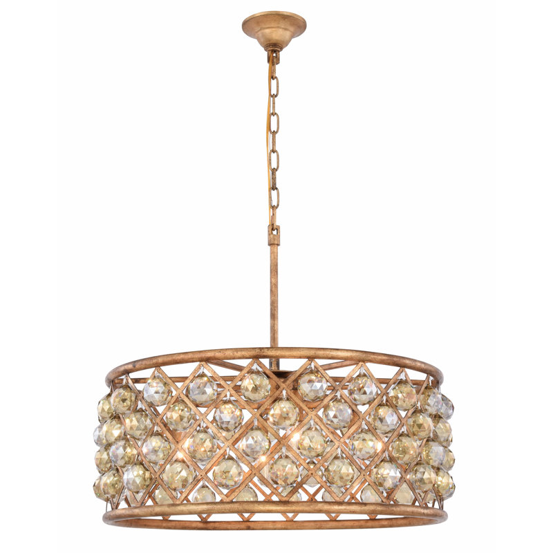 Swinney 6 - Light Unique/Statement Pendant, Smoky, Golden Teak Smoky, Polished Nickel