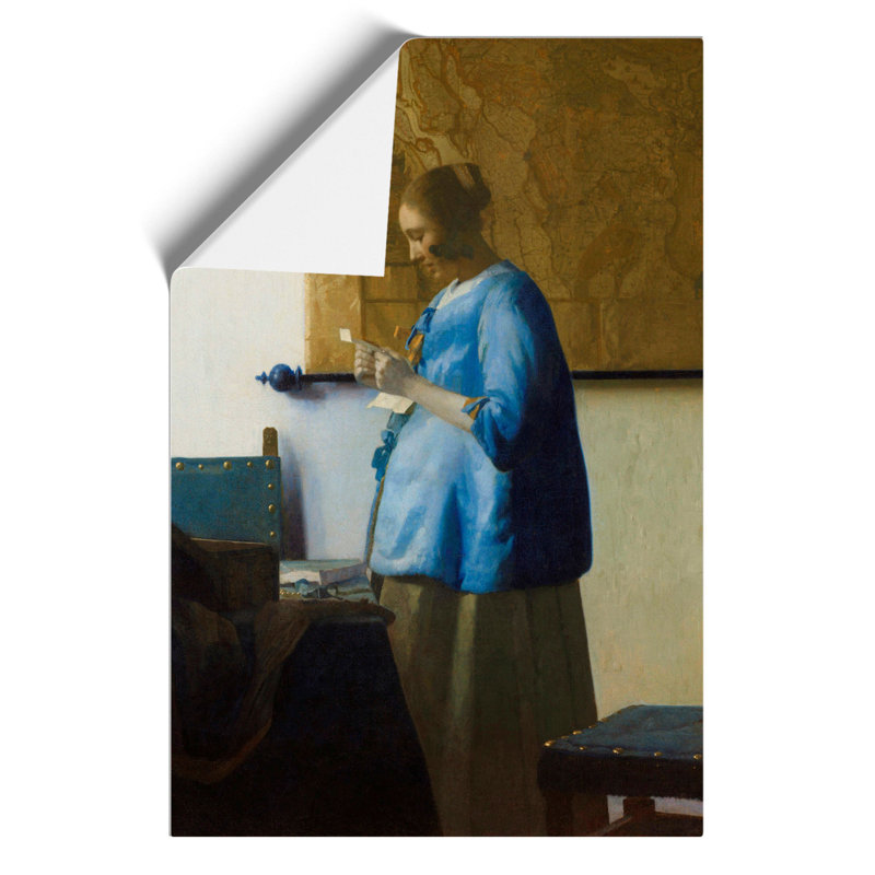 Woman Reading A Letter by Johannes Vermeer - No Frame Painting, 42cm H x 30cm W x 0.1cm D
