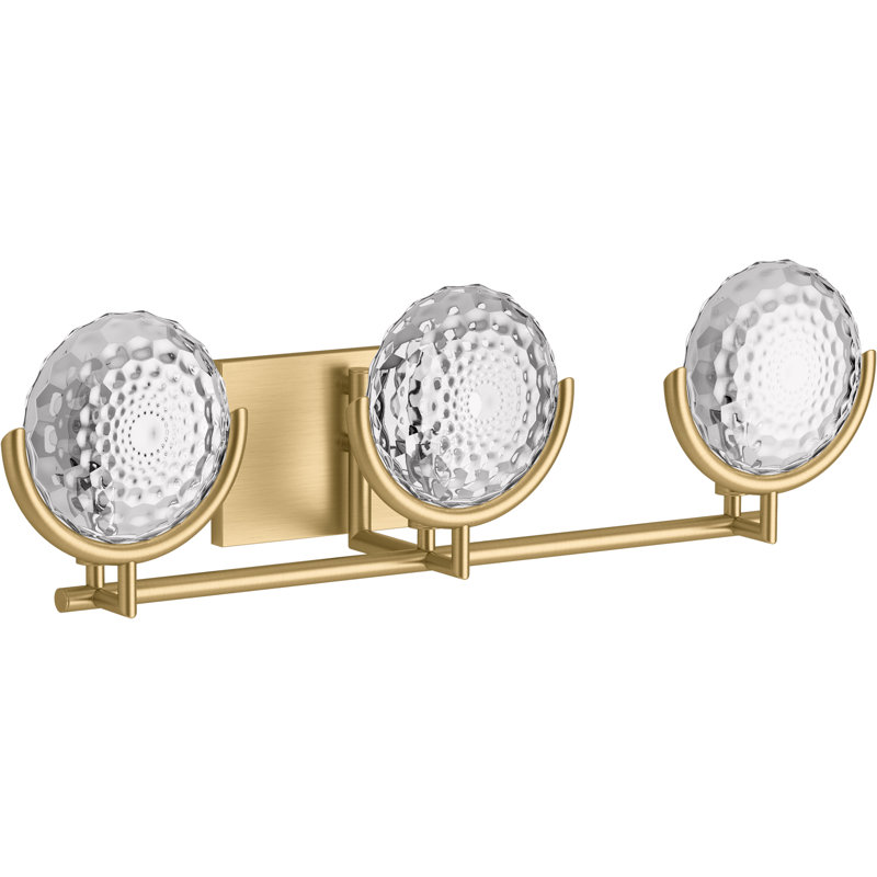 Arendela Vanity Light, Brushed Brass, 3 Lights