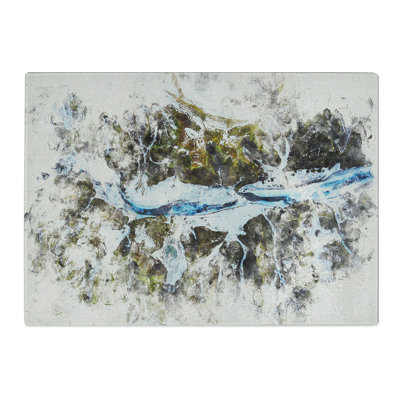 Mountain Ravine in Iceland Watercolour Chopping Board