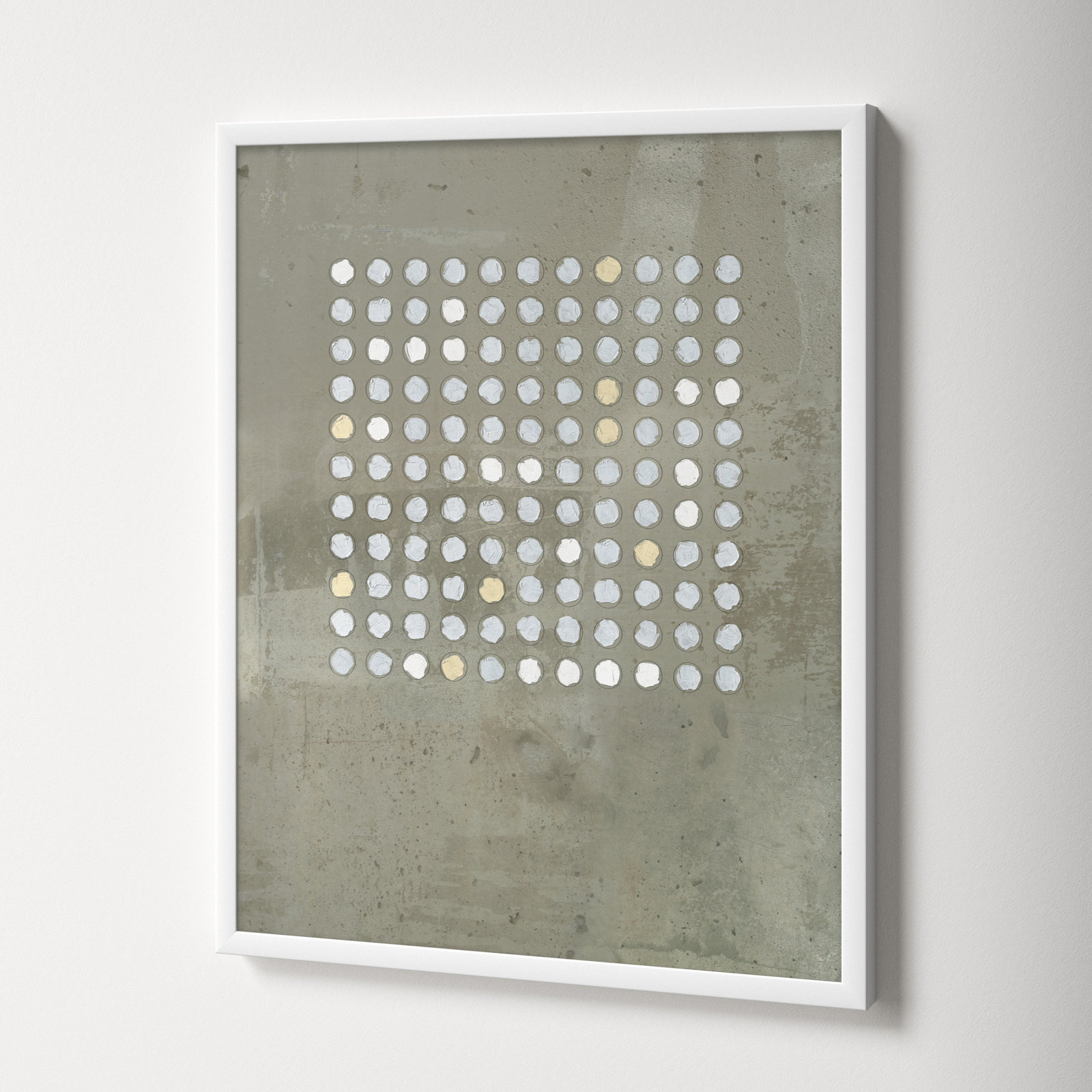 Circles In Squares 2 by Jacques Pilon, White, 25" H x 20" W x 1.25" D