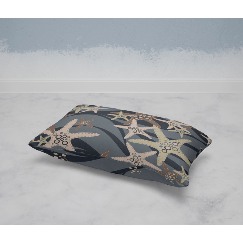 Starfish Sway  Rectangular Throw Pillow, Brown/Gray