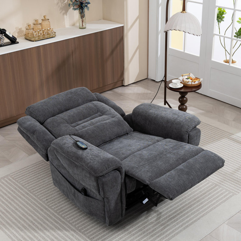 Big Man Power Lift Recliner For Elderly Adults 28 Inch Wide Seat, Heat Massage, Cup Holder & Wireless Charger, Usb Type C Charging,400 Lbs