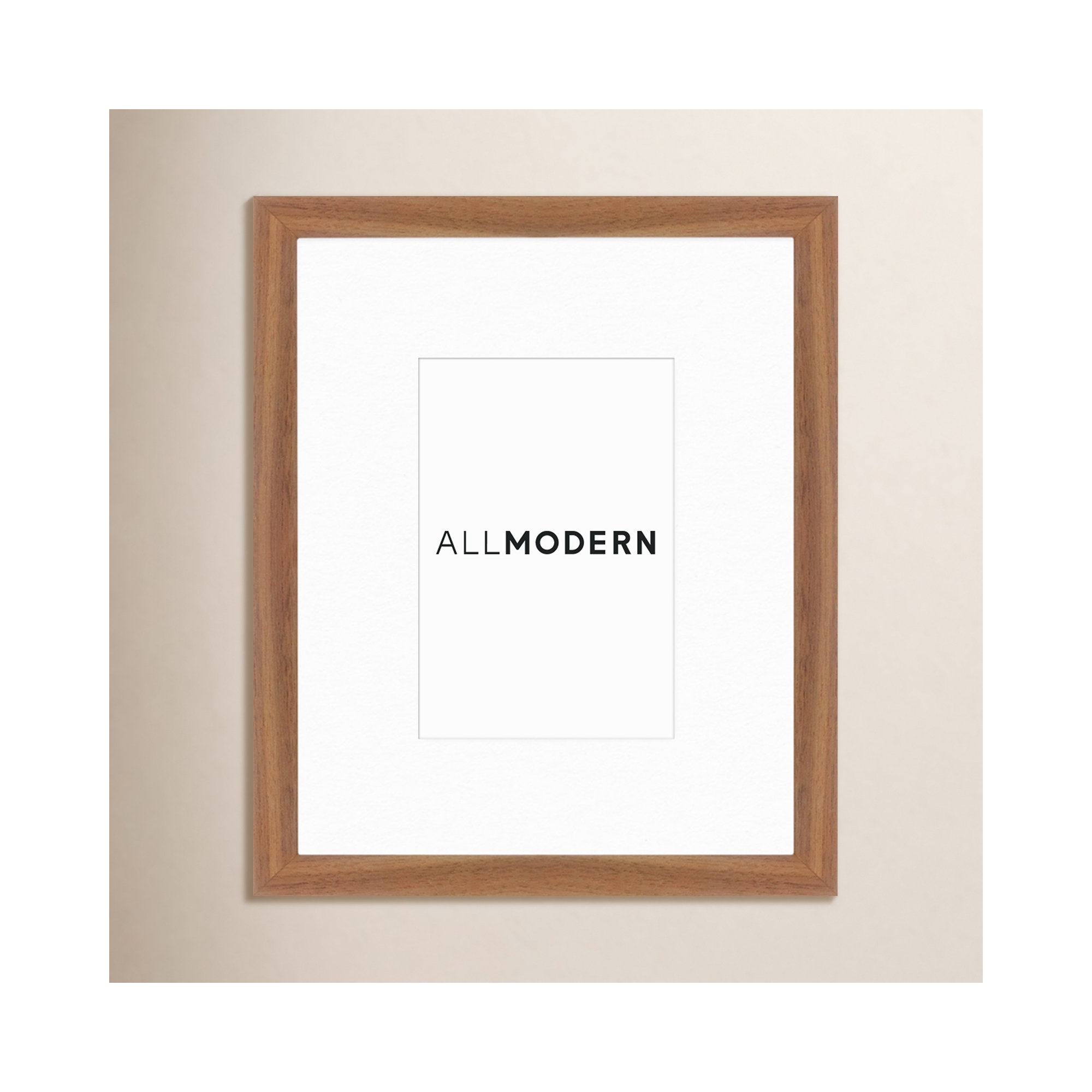 Capullo Wood Matte Picture Frame with Mat, 8" x 10", 4" x 6", Walnut