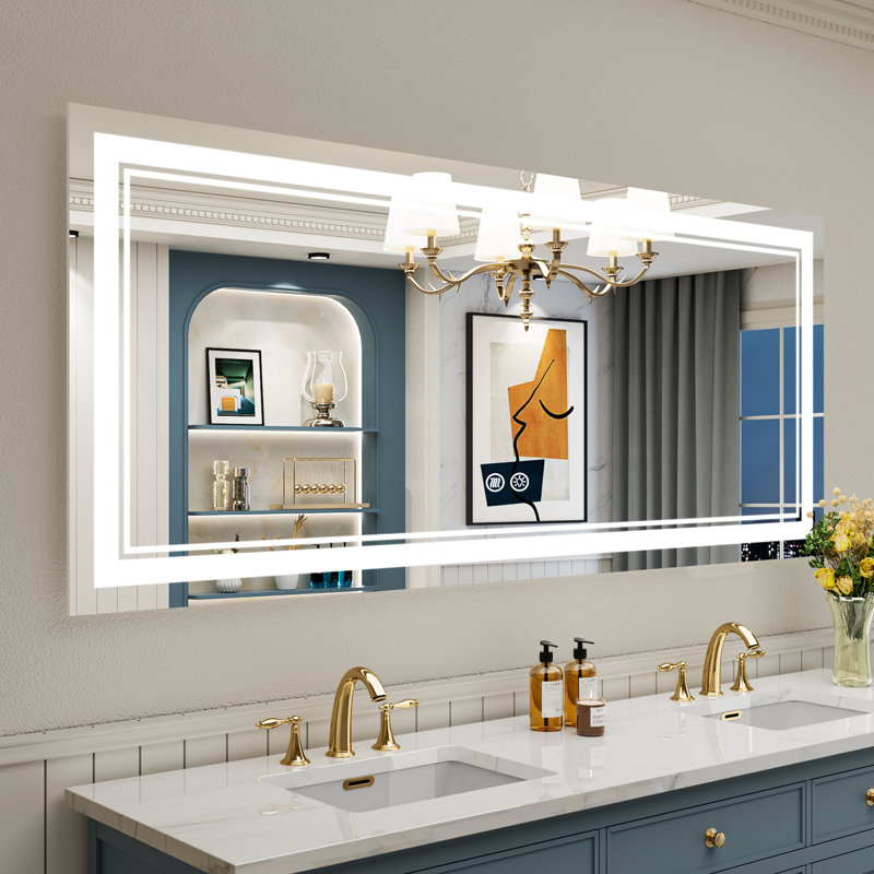 Jayce LED Vanity Mirror with Memory Function, 3 Color Temperatures & Dimmable Light, Anti-fog Tempered Glass ETL Listed Mirror