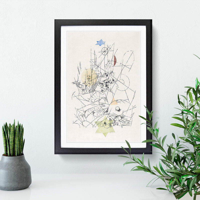 Hope and Destruction by Paul Klee - Picture Frame Painting, 48cm H x 36cm W x 2cm D, Black Framed