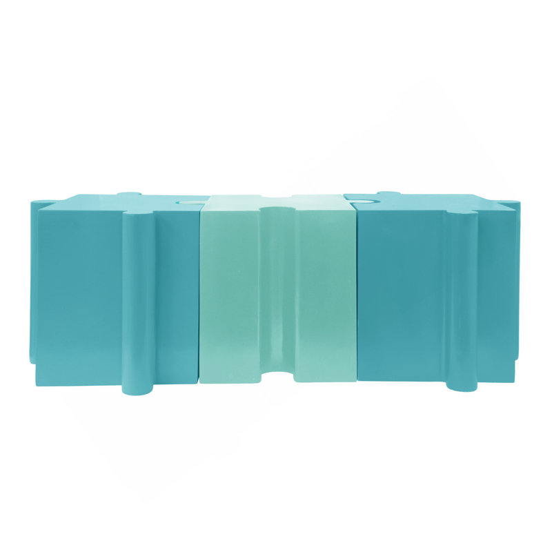 Ensemble de 3 tables de casse-tête artistique, tables d'appoint modulaires MGO avec emboîtement (2 convexes et 1 concave), capacité de 200 lb pour l'intérieur et l'extérieur, bleu clair et vert clair
