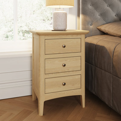 Hudson 42cm W Solid + Manufactured Wood Bedside Table