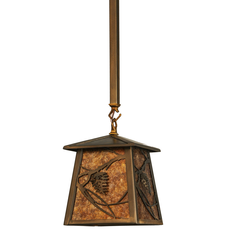 Luminaire suspendu géométrique 1 lumières lanterne Whispering, Ambre