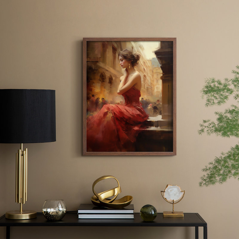 Reproduction encadrée WOMEN Series CDxxviii - bois massif, Noyer, H 30 po x l 24 po