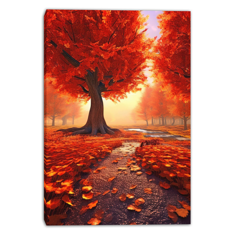 Autumn Majesty Path Wrapped Canvas Wall Art, 24" H x 16" W