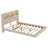 Kejon Upholstered Floating Bed with LED and Storage Headboard, Beige-2046124930