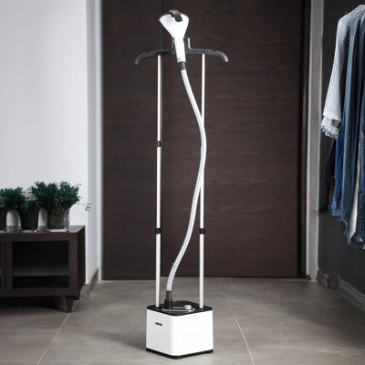 GEEPAS Garment Steamer | Upright Clothes Steamer 45s Quick Heat-up | 11 Steam Modes,1.3L Water Tank | KILLS GERMS & Fast Wrinkle Removal, Suitable for all Fabrics | 2 Year Warranty 2000W White