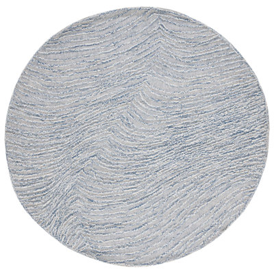 Aniessa Striped Hand Tufted Wool/Cotton Area Rug in White/Blue
