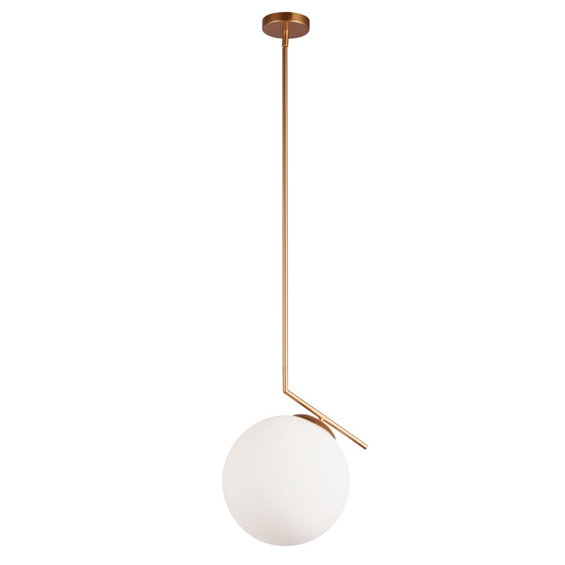 Luminaire suspendu sphère 1 lumière Orion, Doré / Blanc