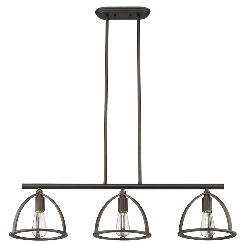 Luminaire suspendu linéaire à 3 lumières pour îlot de cuisine Redner
