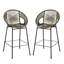 De 2 faux extérieurs, fabriqués en PE de haute qualité, design ergonomique pour une assise détendue, motif tissé élégant, cadre, entretien facile et fonction assise confortable, utilisation polyvalente complexe