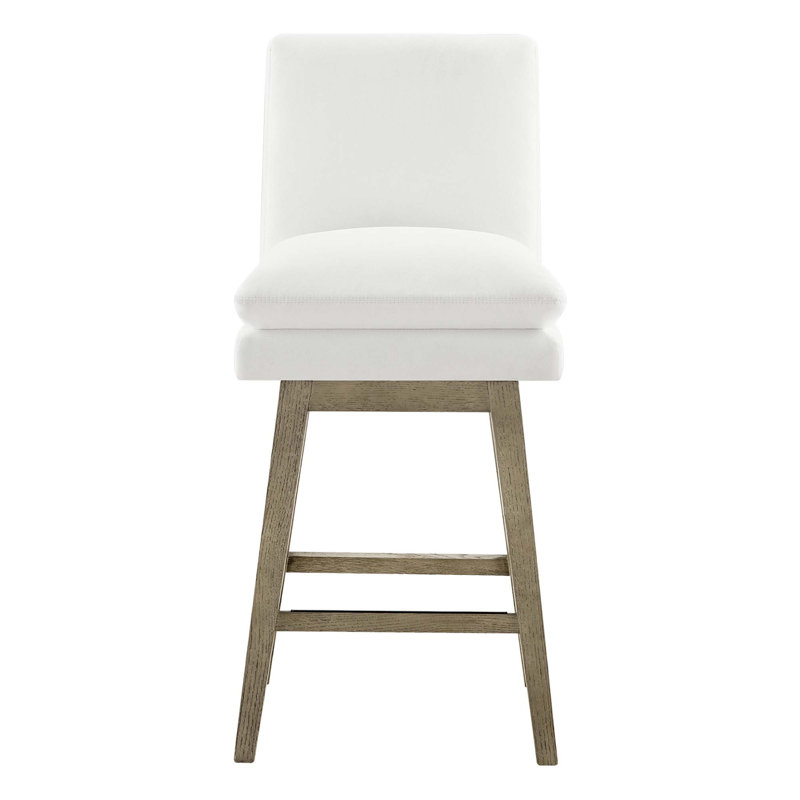 Tabouret de comptoir pivotant Bethea, Tweed perlé Prestige
